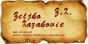 Željko Kazaković vizit kartica